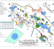 Mapa de Áreas Silvestres Protegidas de Costa Rica